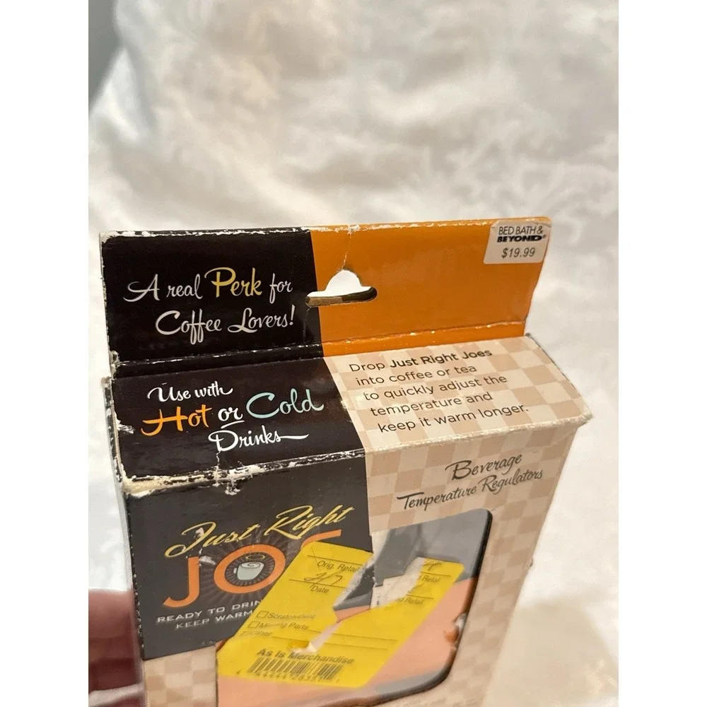 Just Right Joe Beverage Temperature Regulators Open Box New. hot or cold drinks